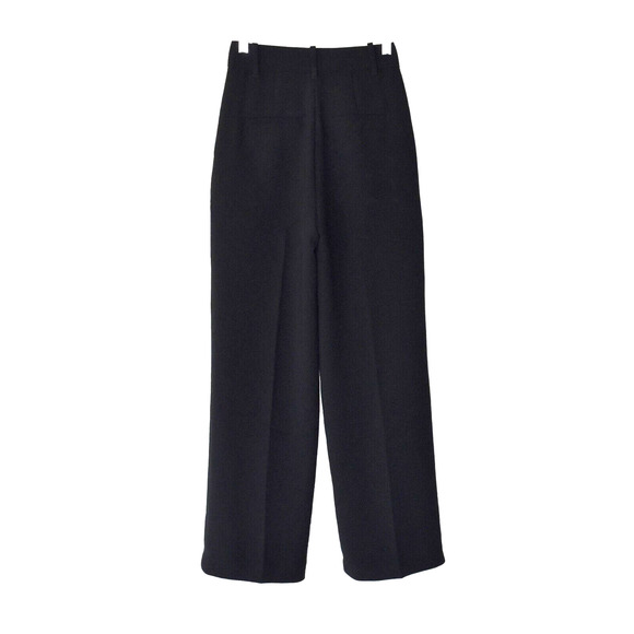 A5 Auth WILFRED Black Crepe Straight Pleated Front Trouser Pants Size 00 - Picture 3 of 7